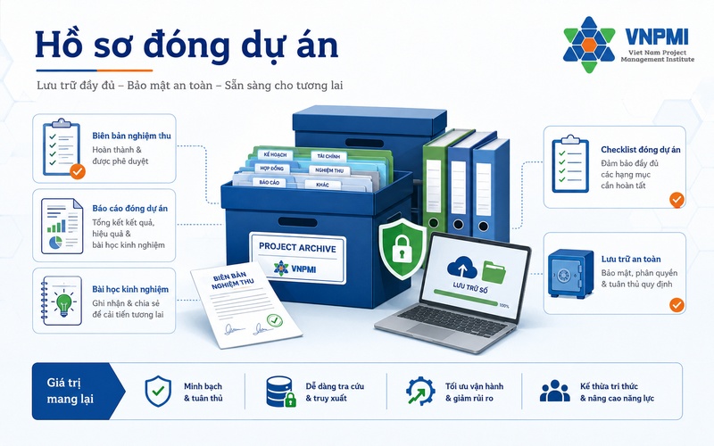 Hồ sơ đóng dự án và quy trình lưu trữ tài liệu sau khi kết thúc dự án